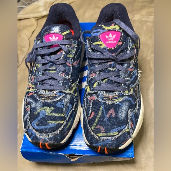 Adidas Falcon W Blue - Graffiti Print Sneakers - Picture 3 of 5